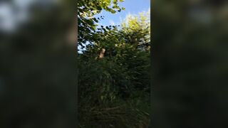 Twunk unclothes outside and masturbates off after brief walk