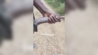 GIGANTIC MONSTER FUCKPOLE OUTDOOR MASTURBATING OFF