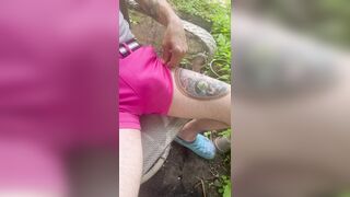 Adam Divine displays his Tat on the Patio
