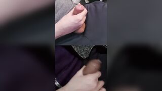 Draining 2 hard meaty lollipops with torrid precum shining on the crowns.