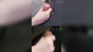 Jerking 2 enormous chubby implements with super-fucking-hot goopy precum glossy brightly.