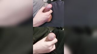 Pumping 2 immense firm members leaking shining precum from the tips.