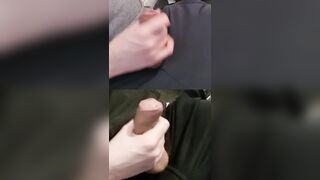 Forearm-jobbing 2 engorged immense members dribbling super-hot pre-seminal cream.