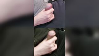 Fumbling 2 big big rods with shiny pre-seminal testicle tonic glistening.