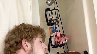 Uncovered Fag Vincent Guardino Deep-throating BIG BLACK COCK