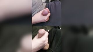Stroking 2 gigantic pulsing pillars facialed in gooey precum on the tips.