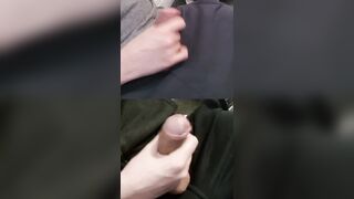 Stroking 2 wiry pulsating beefsticks trickling gooey pre-jizz at the goes.
