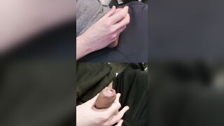 Tugging double large girthy hard-ons with pre-finish off shiny on the goes.