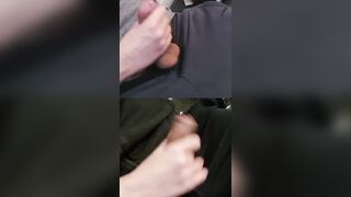 Jacking 2 pulsating hefty boners frosted in steamy pre-seminal testicle tonic.