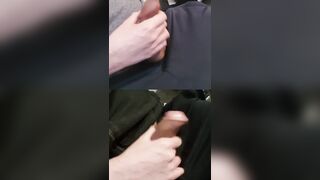 Jacking 2 pulsating hefty boners frosted in steamy pre-seminal testicle tonic.