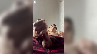 Super-naughty Latino loses manage and BLOWS A LOAD