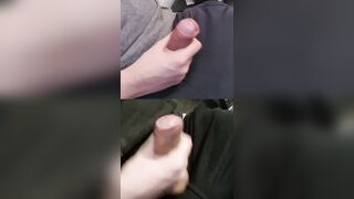 Jacking 2 wiry gigantic members with glossy pre-jizz beading on the tips.
