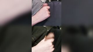 Jerking 2 engorged pulsating members trickling pre-seminal testicle tonic at the goes.