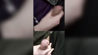Jerking 2 pulsing enormous jizz-shotguns with pre-jizm glossy on the goes.