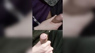 Touching a duo of girthy wiry weenies with pre-seminal splooge beading up.