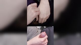 Jerking 2 rock hard spears with pre-jizz shiny on the dick-head while pumping them side by side.