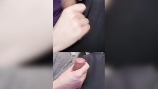 Masturbating both humungous pulsing jizz-shotguns with pre-seminal mayo adorning the goes.