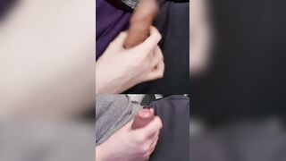 Masturbating both humungous pulsing jizz-shotguns with pre-seminal mayo adorning the goes.