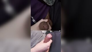Jerking 2 obese piles with pre-jizm glistening on the crowns.