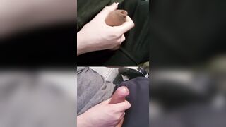 Bashing 2 stiff sausages with shiny precum on the goes.