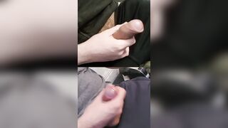 Forearm-jobbing 2 pulsing members leaking goopy precum from the crowns.