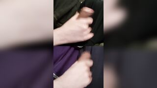 Pumping 2 girthy cocks leaking pre-jizz from the goes.