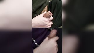 Draining double giant dicks leaking pre-finish off from the tips.