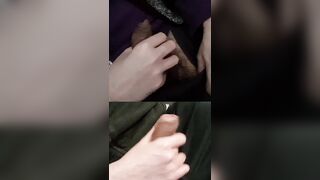 Draining double yam-sized hard hard-ons with glossy pre-jism slicking the penis head.