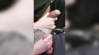 Wanking a pair of fat pillars with pre-seminal splooge on the goes.
