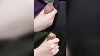 Fapping 2 pulsing humungous implements cascading pre-seminal juices from the tips.