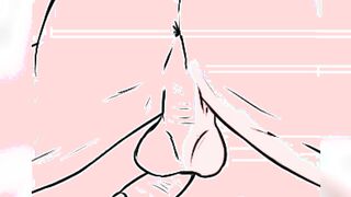 Drawing of an adult Nakamura bare in a sensuous posture displaying his bum to Hirose Inspired by Go For It, Nakamura-kun!!
