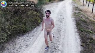 A bare stud runs while dressed in a purity cell