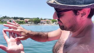 Public Exposure Risk Earl Grin Showing My Penis On A River Pedal Boat