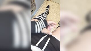 Femboy and his lil love glove - solo femboy wanking l