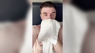 Unshaved Chested Italian Munches His Yellow Jizz Rag