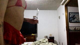 Glass massager in my donk dressing crimson