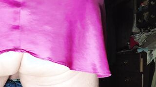 182 Hornyman11 solo masculine with mini miniskirt displaying pucker for a drill manmeat