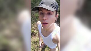 Edging gooning mischievous in front of impatient crowd