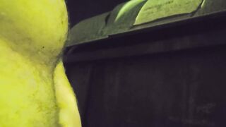 Ambling bare down the street at night with tender puny fuckpole