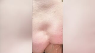 A round pervy Asian attempted to put a highly massive faux-cock in his caboose