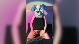 Leaking a BUNCH of precum in my fursuit mitts-free-for-all!