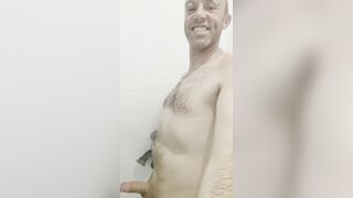 Firefighter in the bathroom