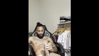 Warm tattoed mexican jack off big black cock