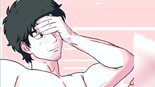 Adult Nakamura displays his XXL pecker to Hirose Inspired by Go For It, Nakamura-kun!! Yaoi drawing process