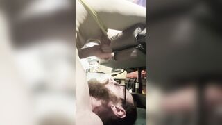Solo Self Facial cumshot Jizm Slurping