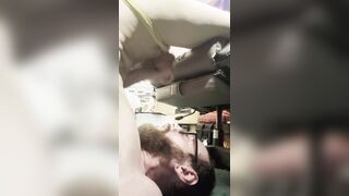 Self Facial cumshot Jizz Gobbling