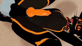 Needy Rex bangs his crevice with fake penis