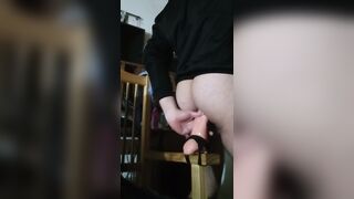 Practicando con faux-cock gigante