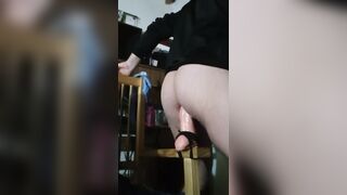 Practicando con faux-cock gigante