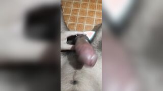 college-aged-yr-elder hirsute masculine wanking his college-aged cm circumcised weenie.